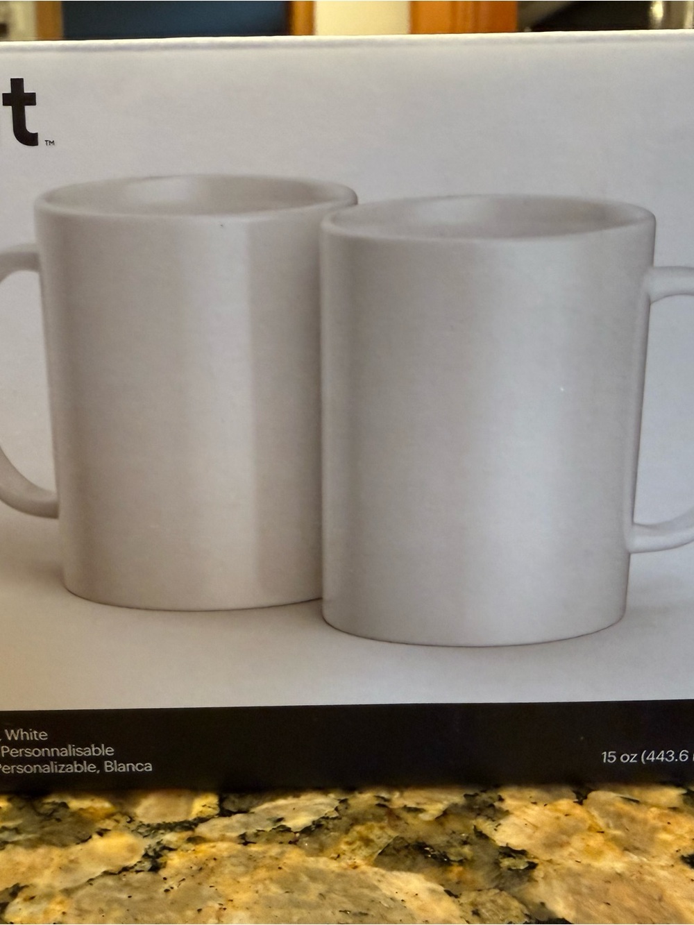 Cricut White Ceramic Mug Pair